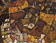 Egon Schiele Krumau Town Crescent I(The Small City V) (mk12) oil painting reproduction